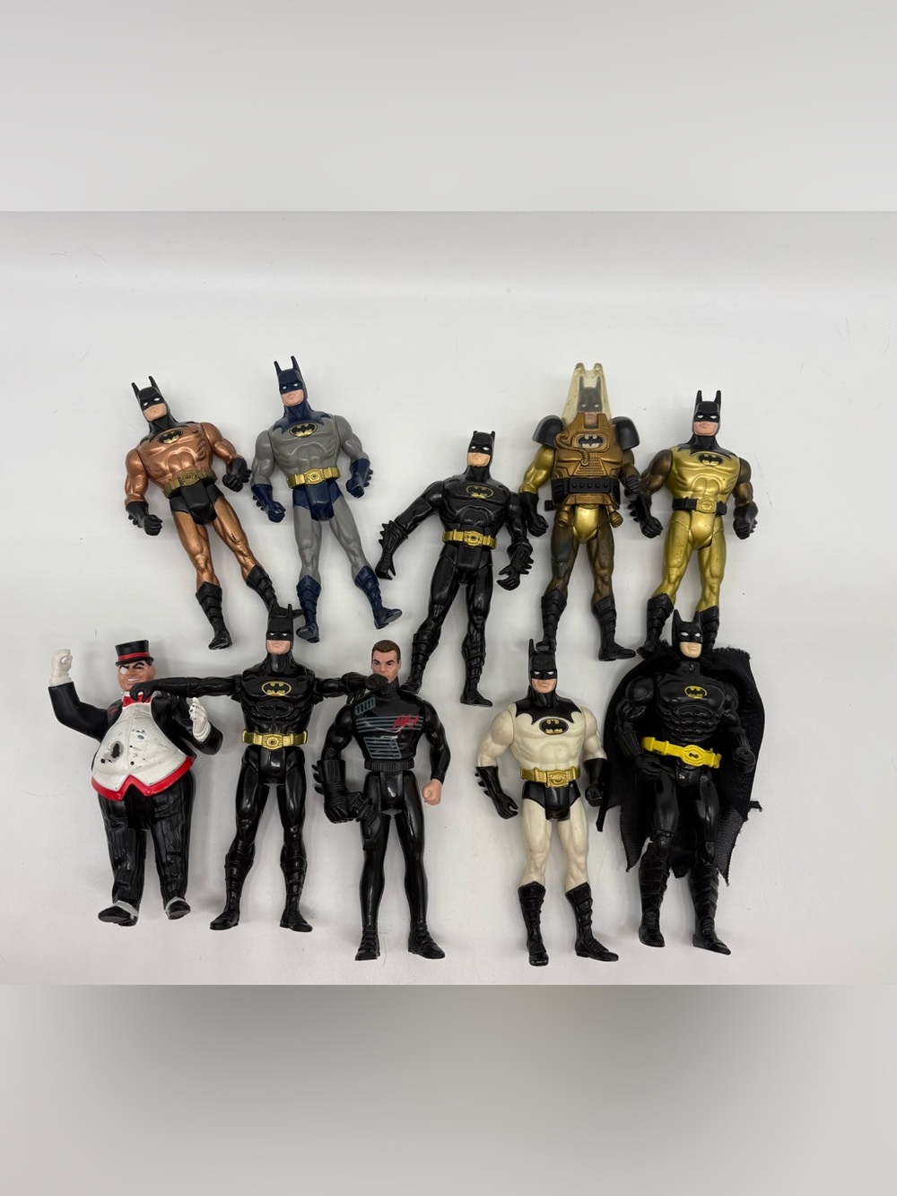 Batman Action Figures Kenner vintage 1990’s lot of 10, Penguin & Bruce Wayne